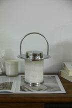 Lampe à poser moderne Styr en Albâtre Beige et blanc