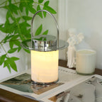 Lampe à poser moderne Styr en Albâtre Beige et blanc