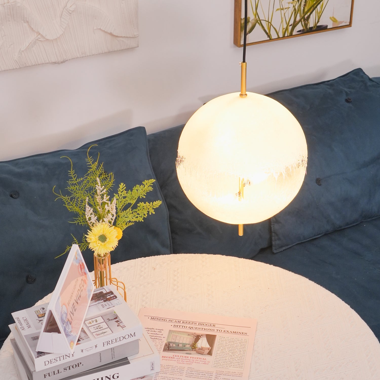 Suspension moderne Kveld en Verre Blanc