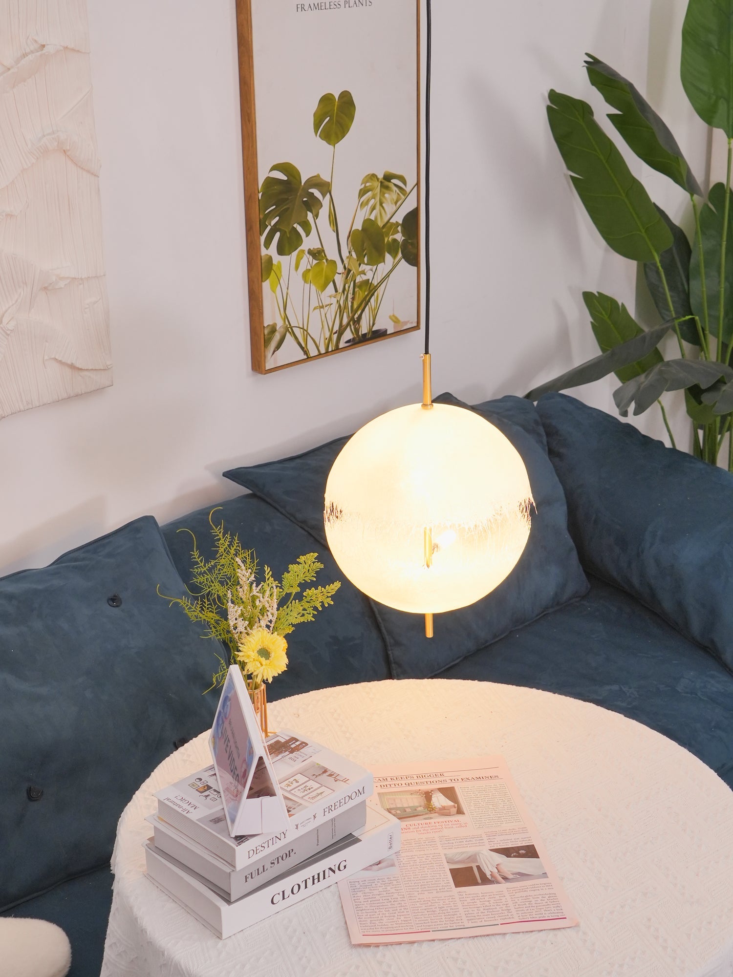 Suspension moderne Kveld en Verre Blanc