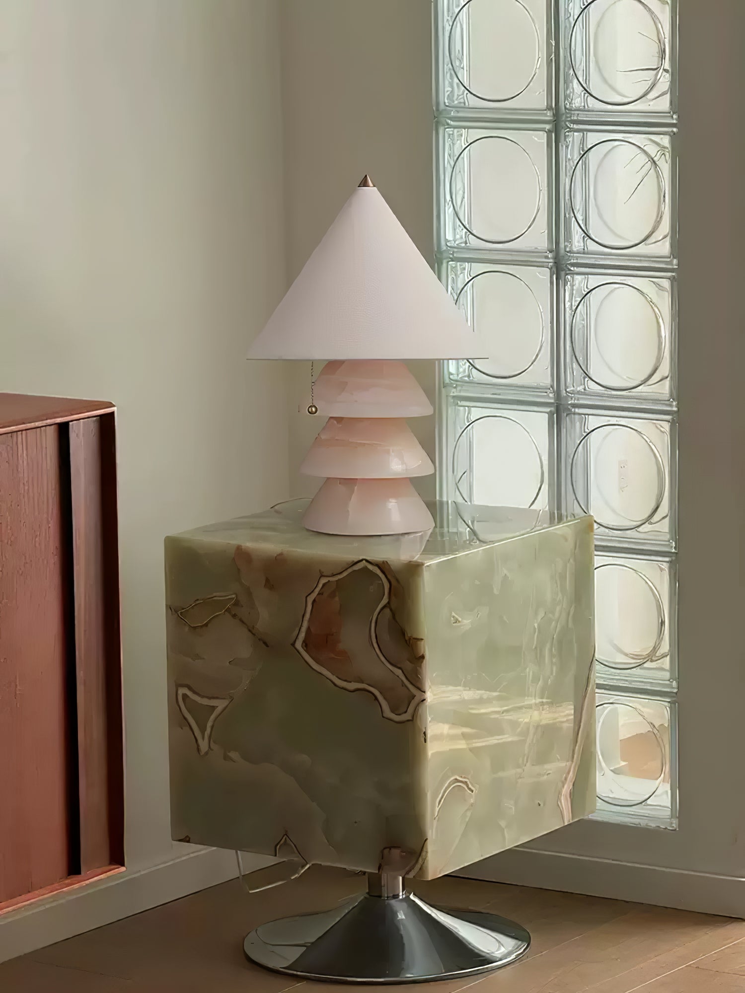 Lampe à poser moderne Olaus en Onyx, Jade Vert