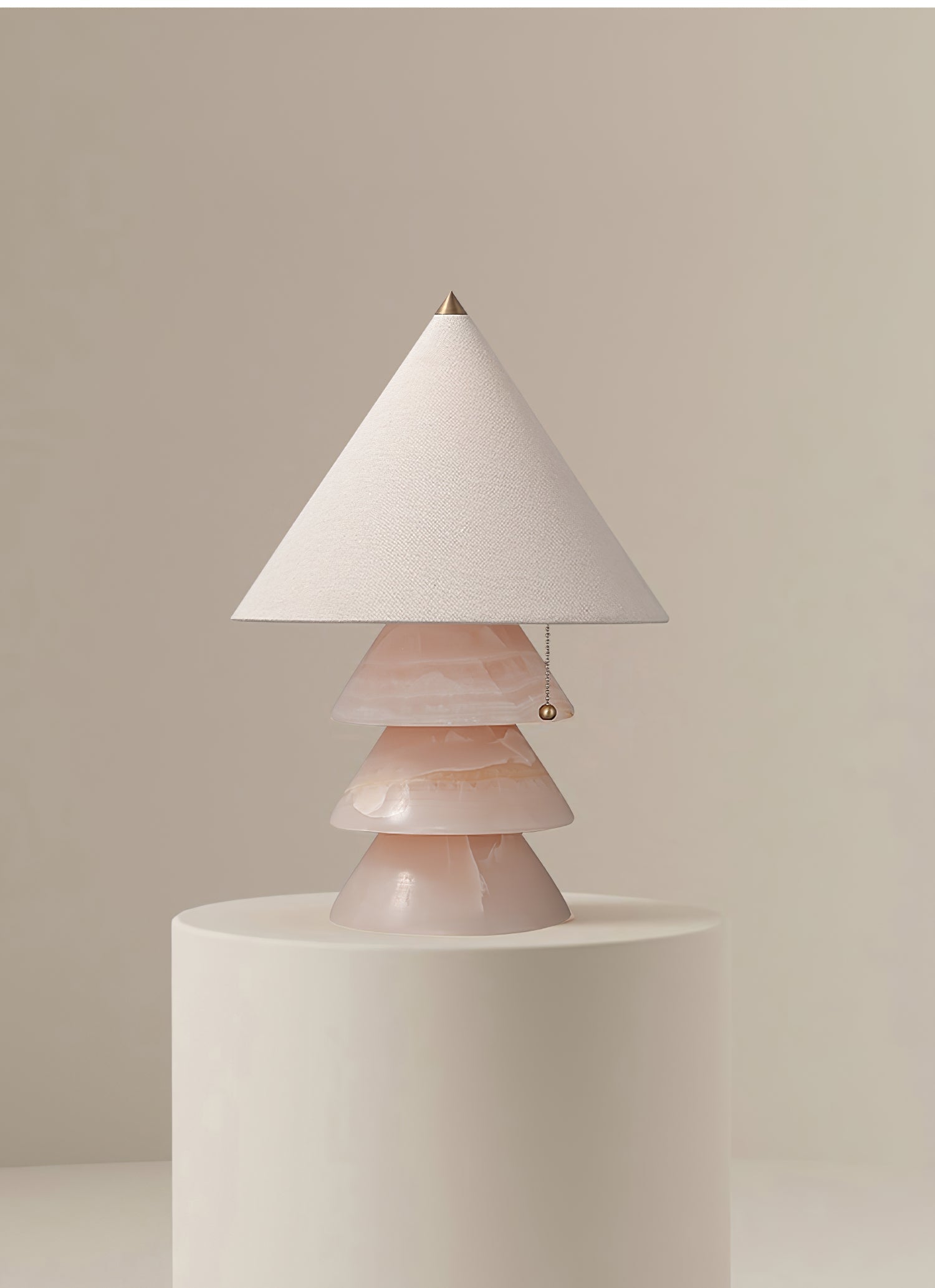 Lampe à poser moderne Olaus en Onyx, Jade Carrara blanc