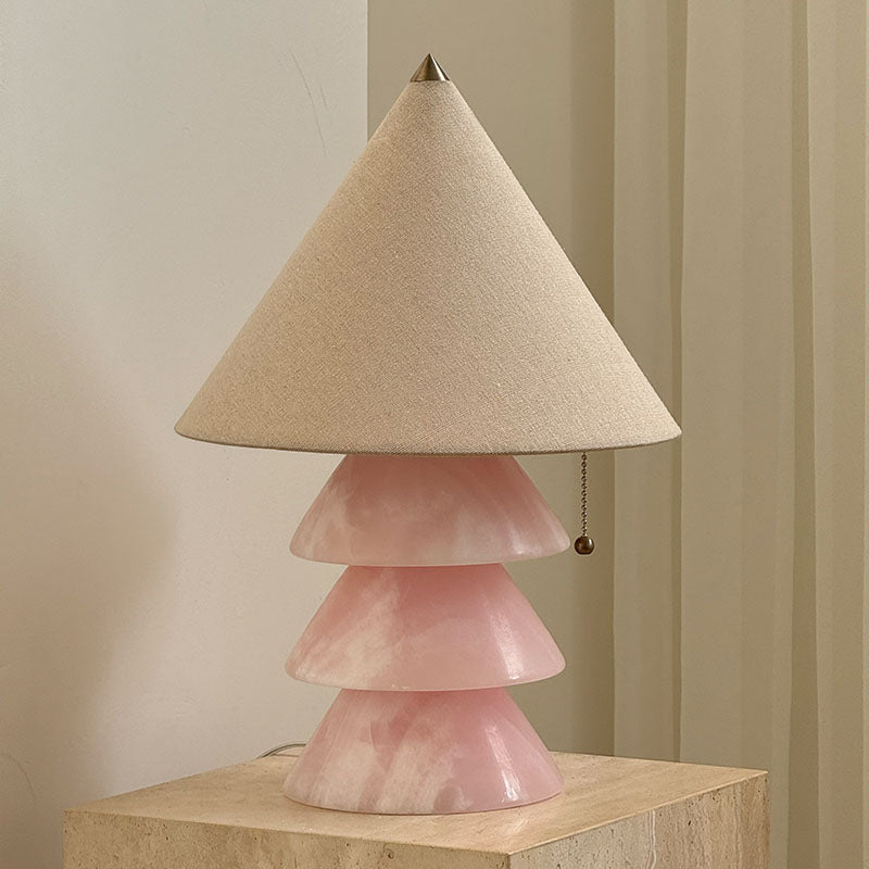 Lampe à poser moderne Olaus en Onyx, Jade Carrara blanc