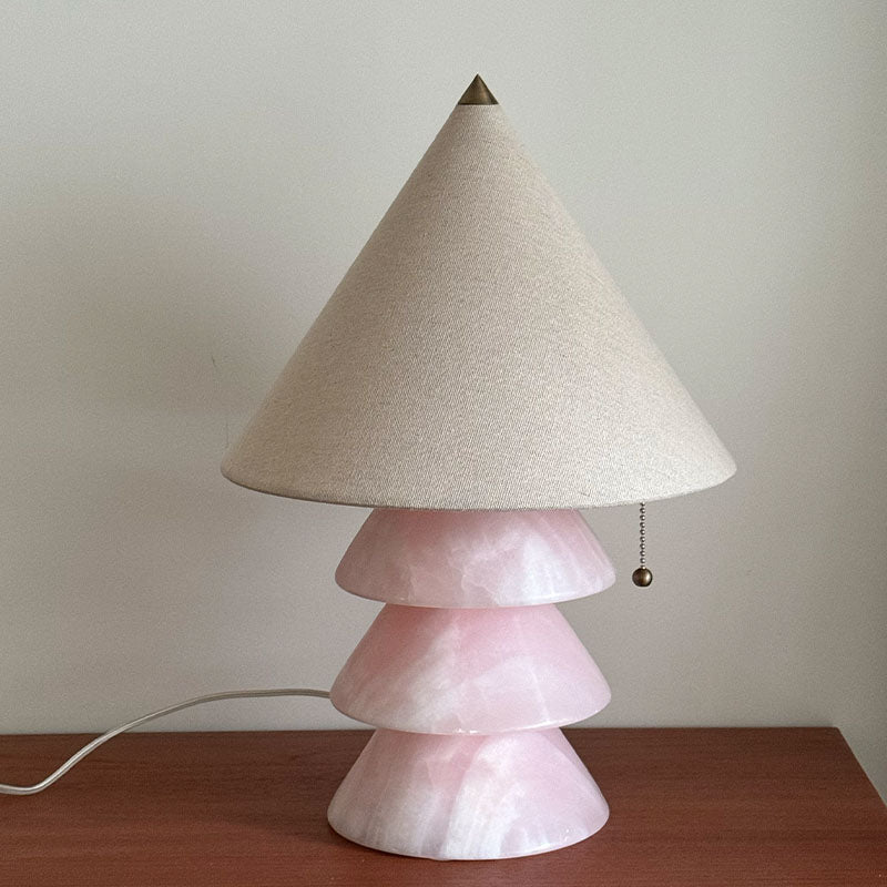 Lampe à poser moderne Olaus en Onyx, Jade Carrara blanc