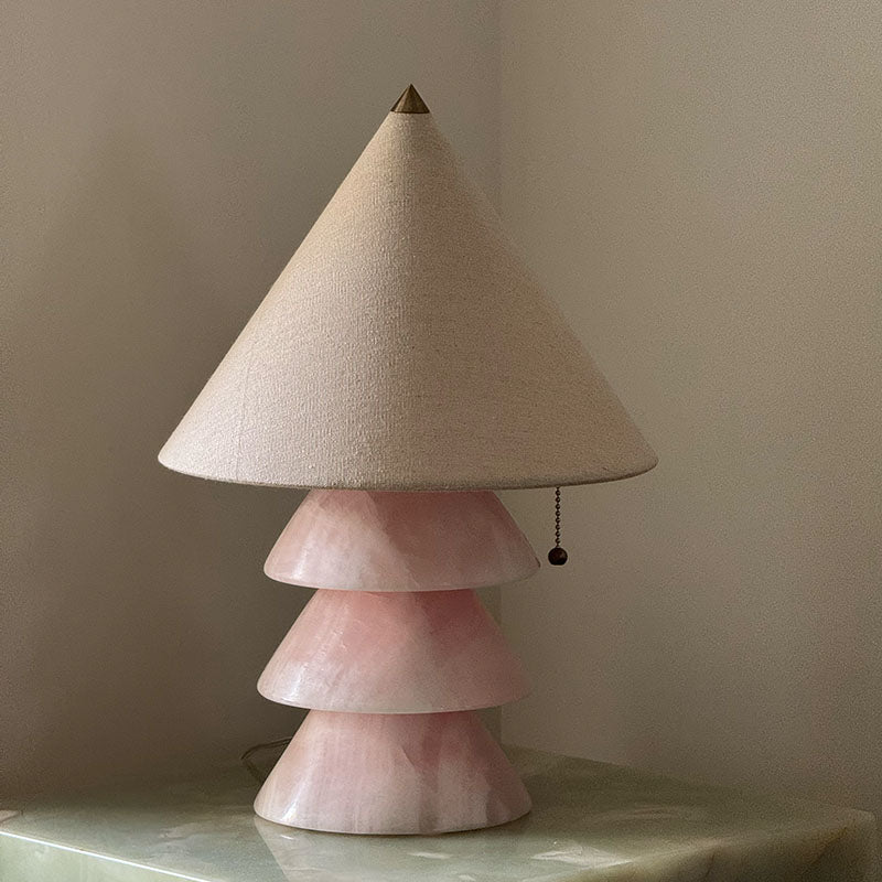 Lampe à poser moderne Olaus en Onyx, Jade Carrara blanc