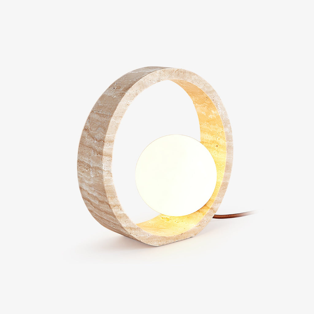 Lampe à poser moderne Hilding en Travertin jaune et blanc