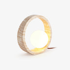 Lampe à poser moderne Hilding en Travertin jaune et blanc