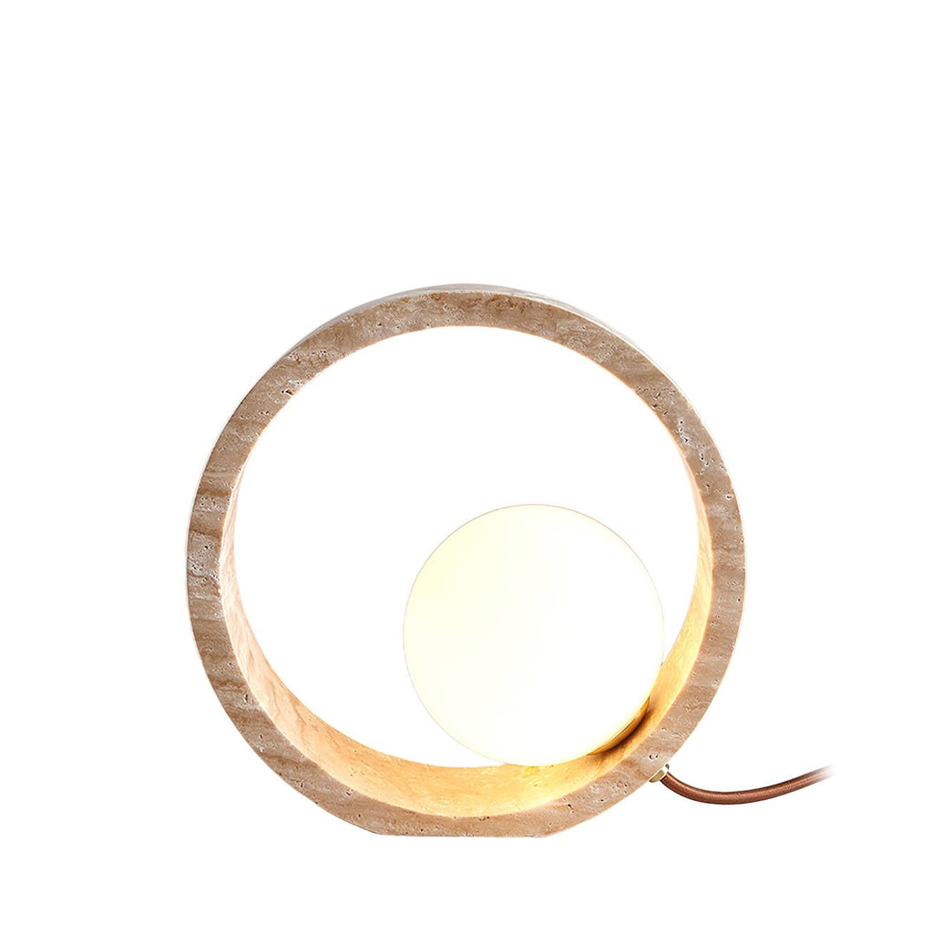Lampe à poser moderne Hilding en Travertin jaune et blanc