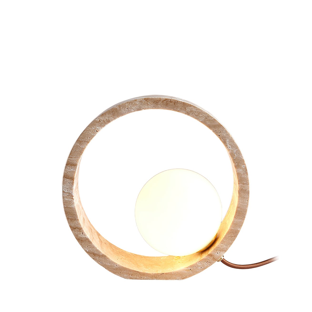 Lampe à poser moderne Hilding en Travertin jaune et blanc