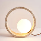 Lampe à poser moderne Hilding en Travertin jaune et blanc