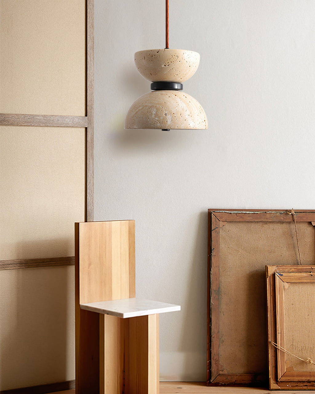 Suspension moderne Arnvard en Travertin jaune
