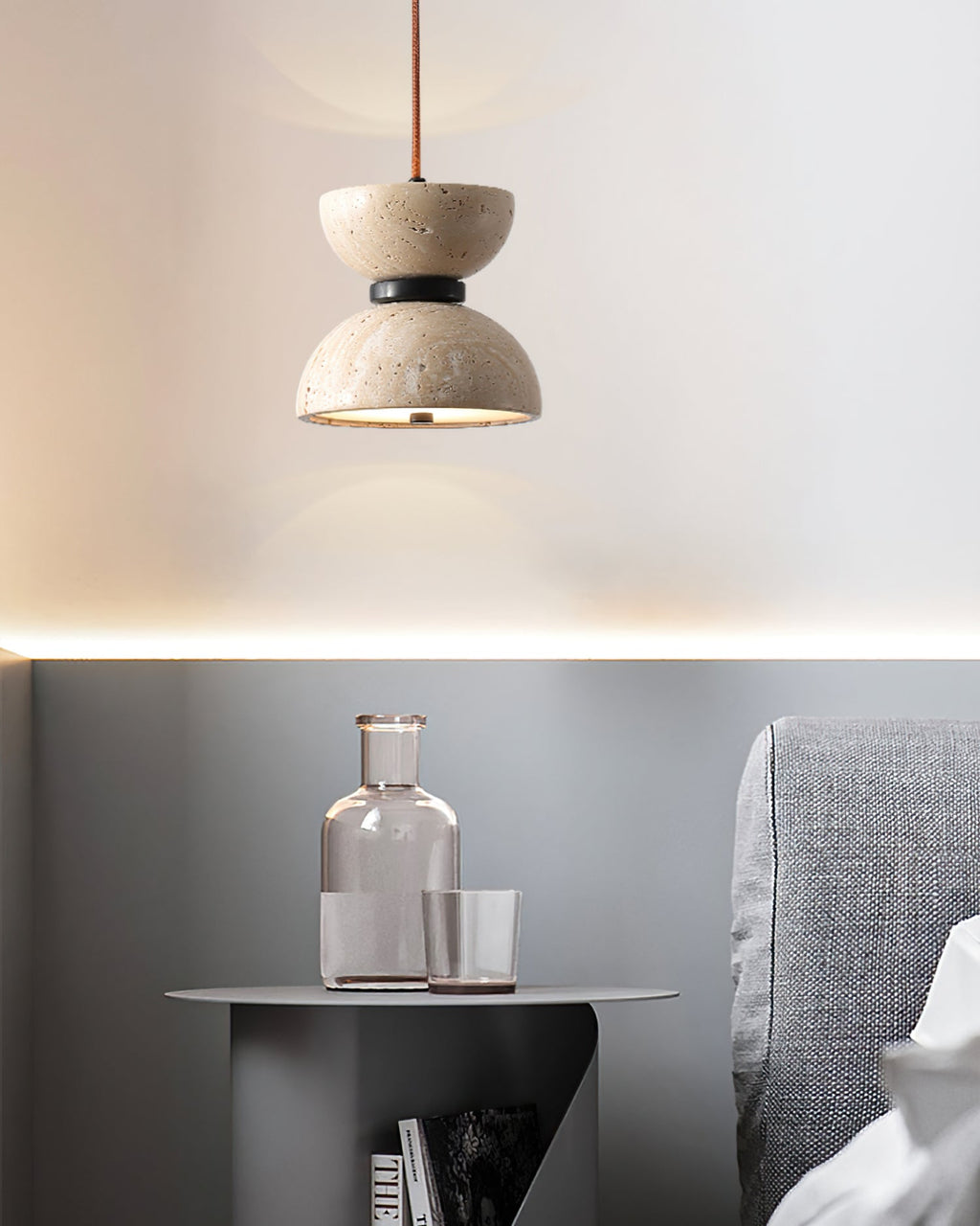 Suspension moderne Arnvard en Travertin jaune