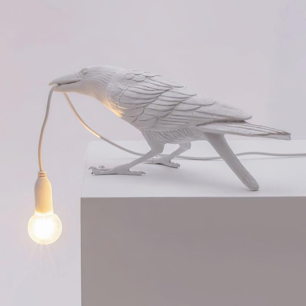 Lampe à poser moderne Ando en résine Blanc