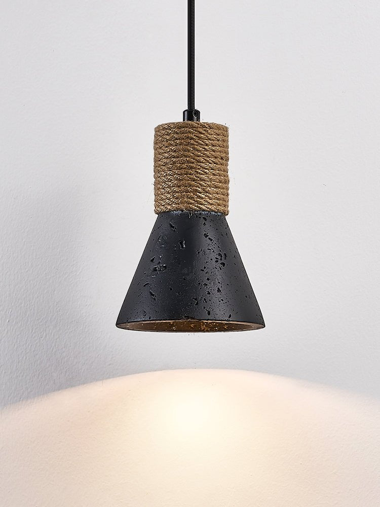 Suspension moderne Alef en Noir travertin