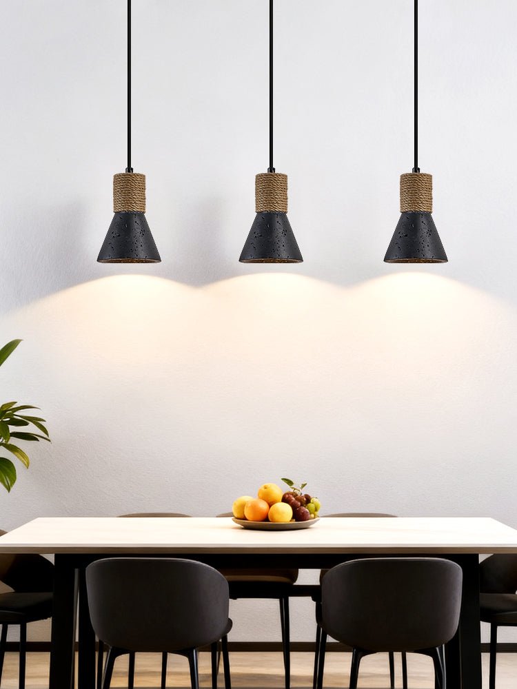 Suspension moderne Alef en Noir travertin