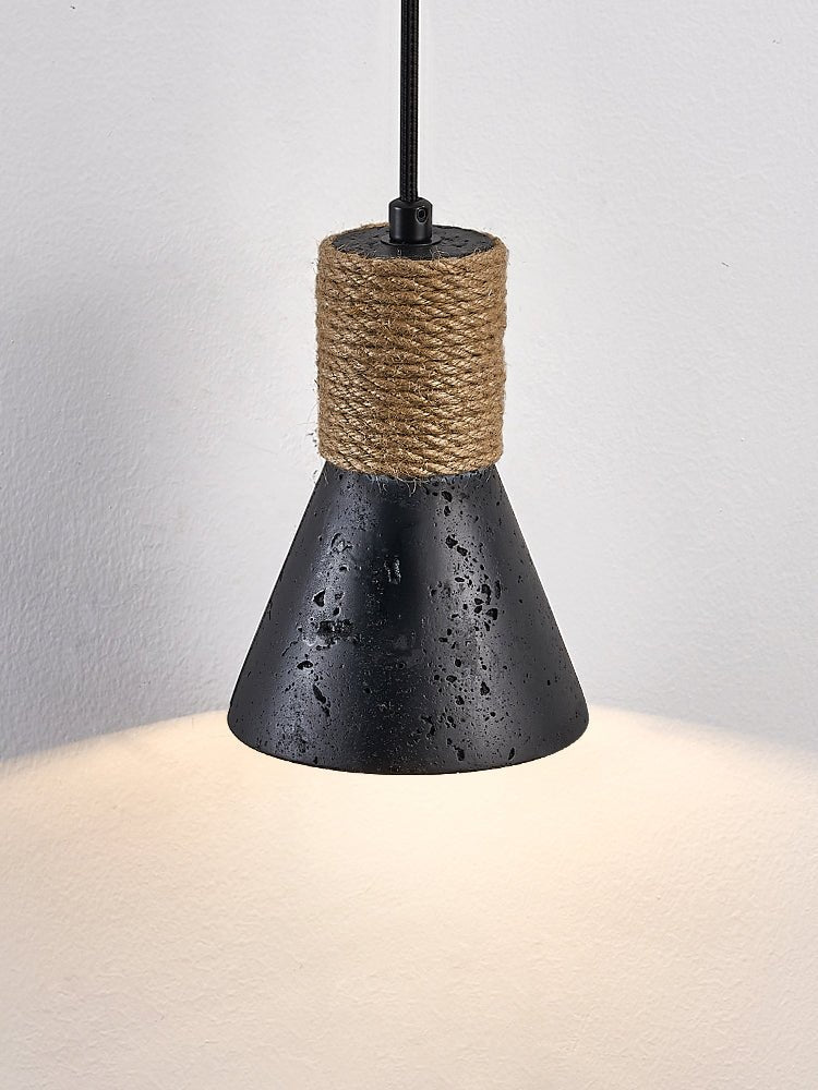 Suspension moderne Alef en Noir travertin