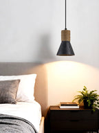 Suspension moderne Alef en Noir travertin