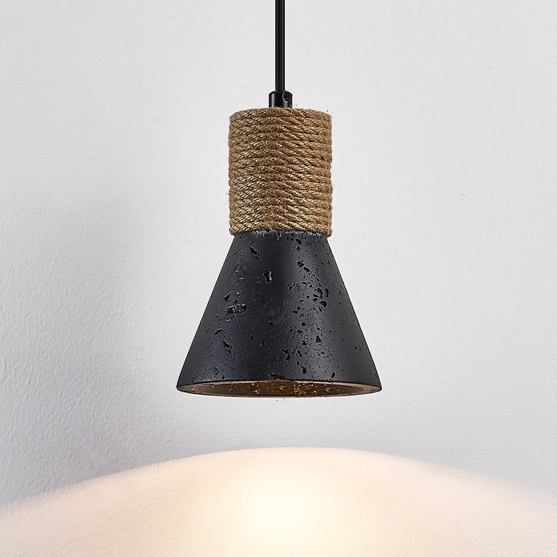 Suspension moderne Alef en Noir travertin
