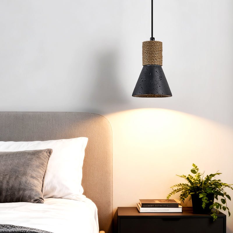 Suspension moderne Alef en Noir travertin