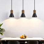 Suspension moderne Alef en Noir travertin