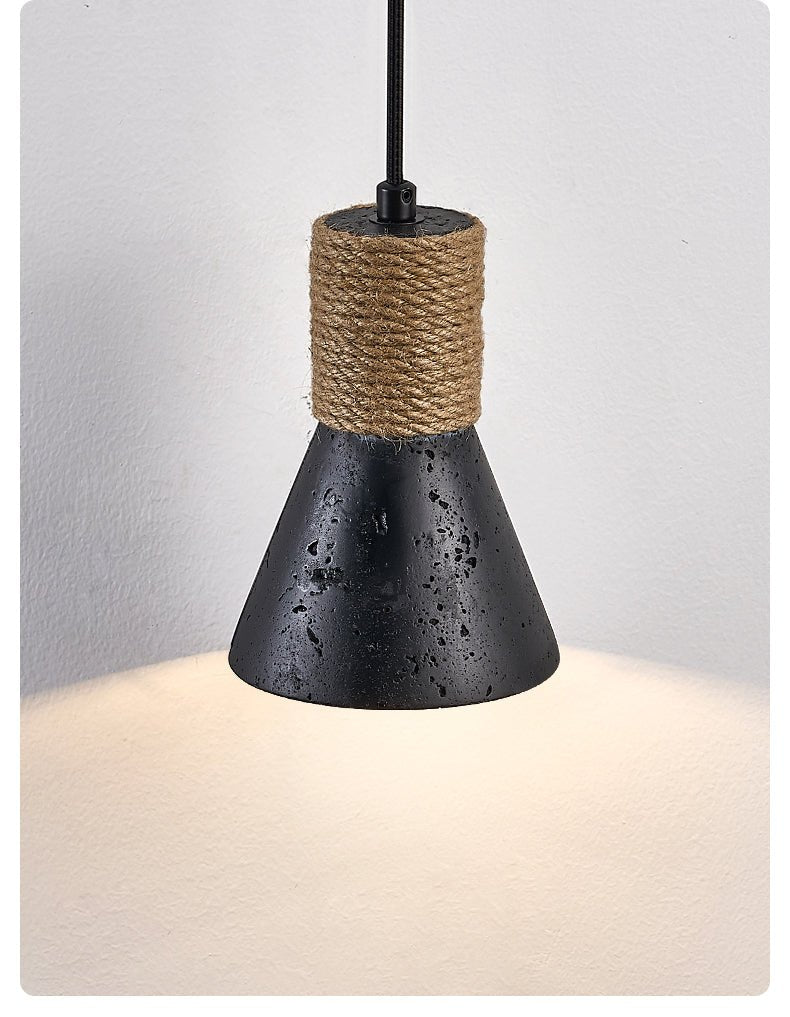 Suspension moderne Alef en Noir travertin