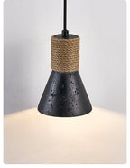 Suspension moderne Alef en Noir travertin