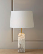 Lampe à poser moderne Ward en Doré et blanc albâtre