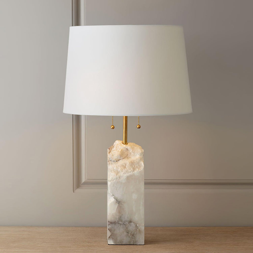 Lampe à poser moderne Ward en Doré et blanc albâtre