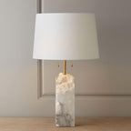 Lampe à poser moderne Ward en Doré et blanc albâtre
