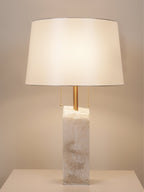 Lampe à poser moderne Ward en Doré et blanc albâtre