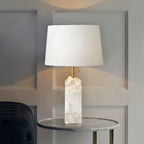 Lampe à poser moderne Ward en Doré et blanc albâtre