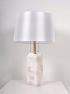 Lampe à poser moderne Ward en Doré et blanc albâtre