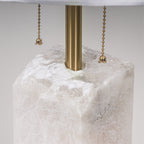 Lampe à poser moderne Ward en Doré et blanc albâtre