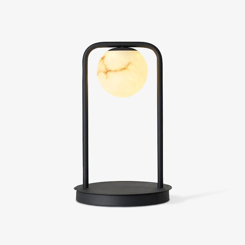 Lampe à poser moderne Walker en Noir et albâtre blanc