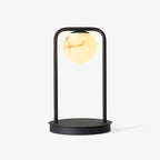 Lampe à poser moderne Walker en Noir et albâtre blanc