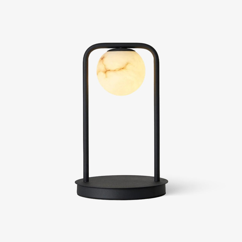 Lampe à poser moderne Walker en Noir et albâtre blanc