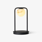 Lampe à poser moderne Walker en Noir et albâtre blanc