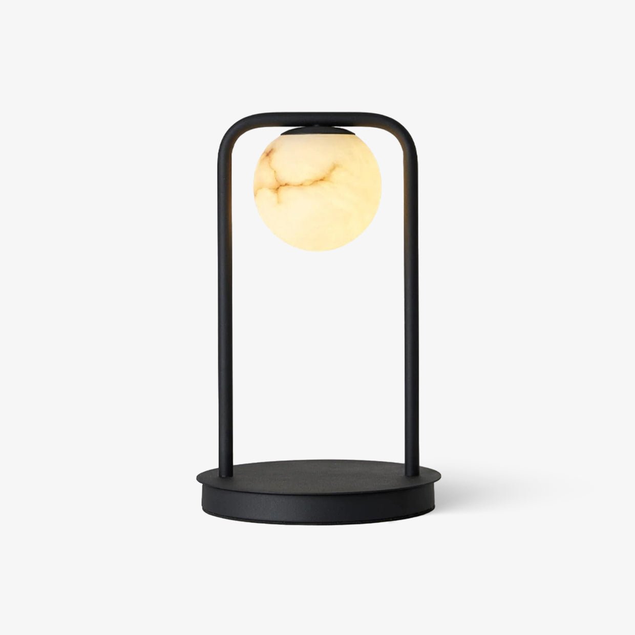 Lampe à poser moderne Walker en Noir et albâtre blanc