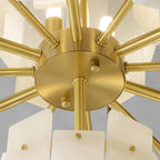 Lustre moderne Aidric en Laiton et albâtre blanc