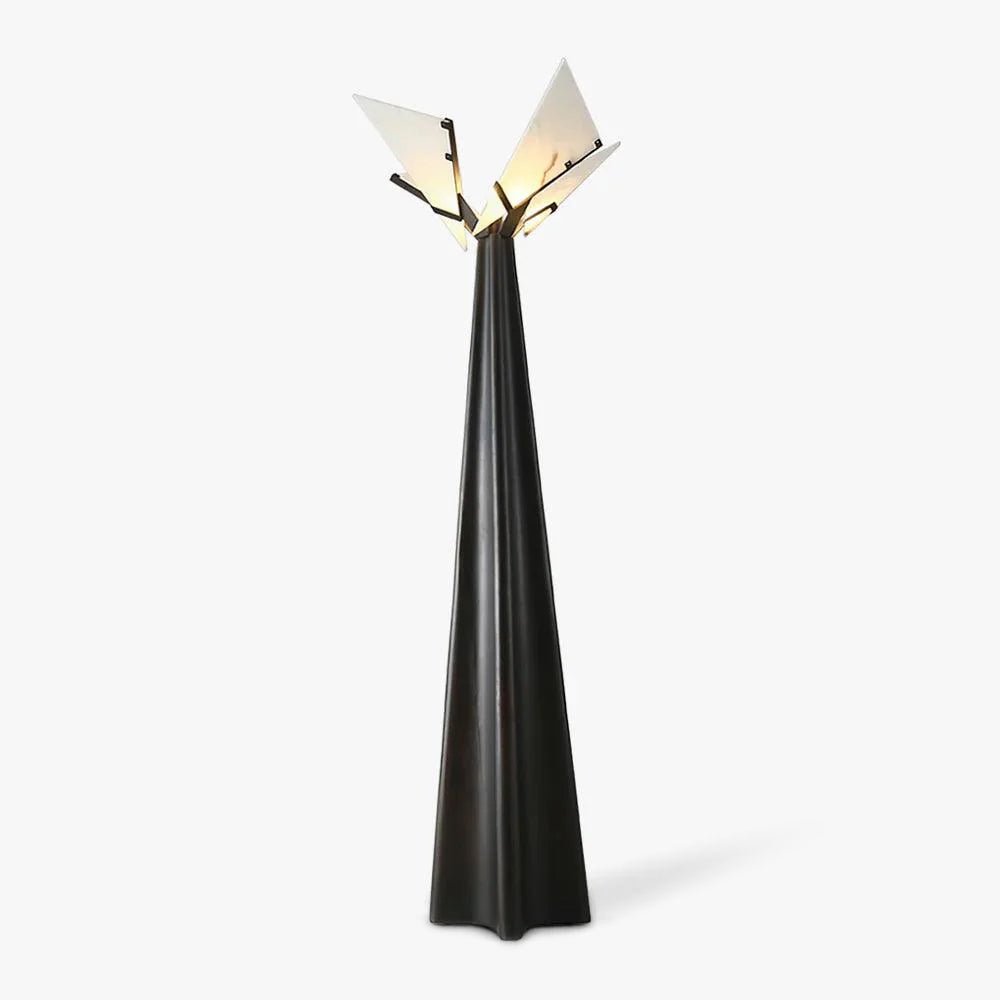 Lampadaire moderne Galin en Albâtre Noir et blanc