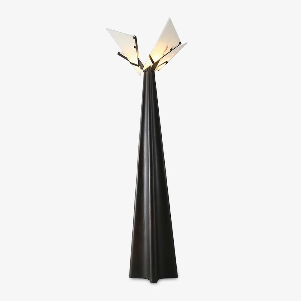 Lampadaire moderne Galin en Albâtre Noir et blanc