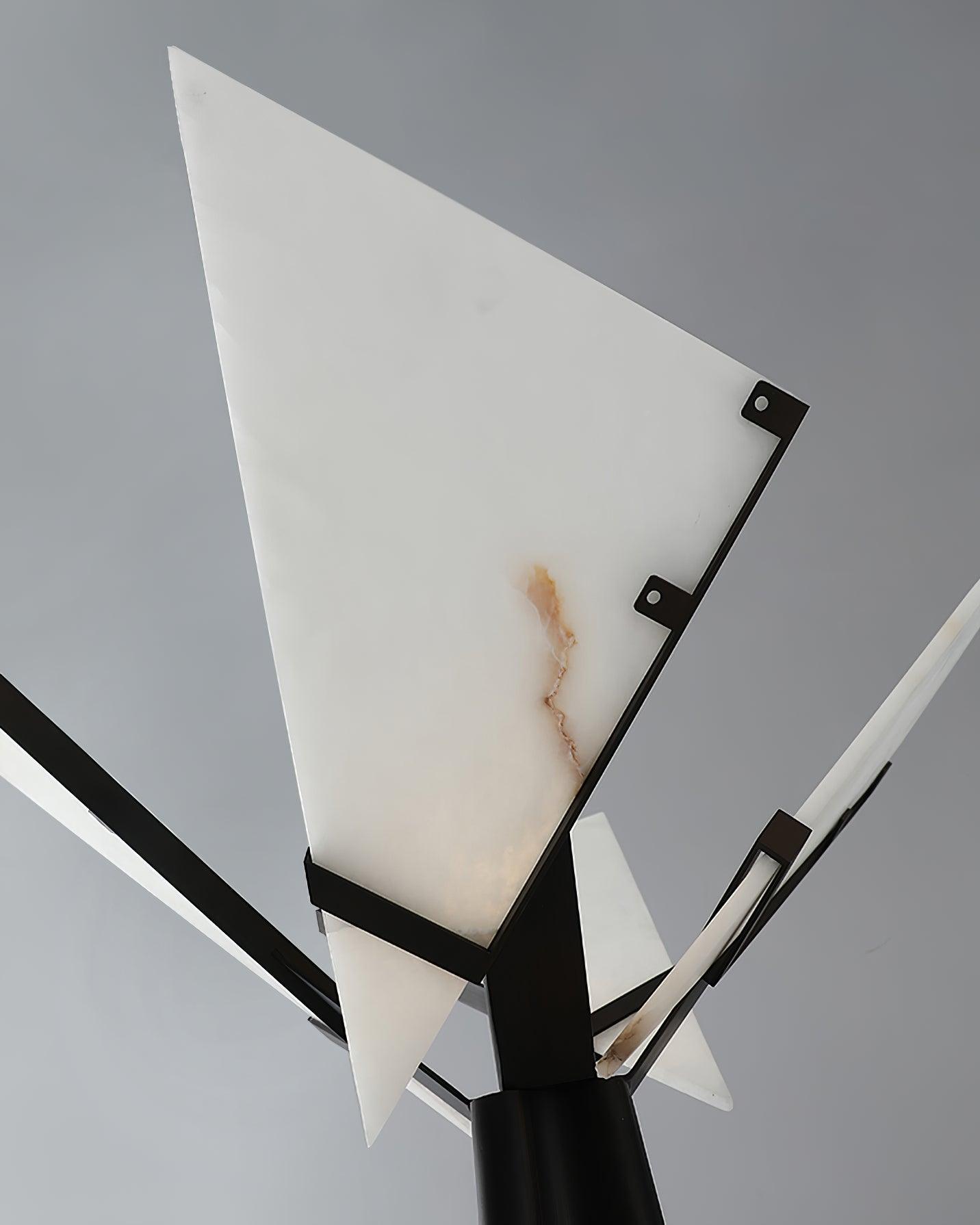 Lampadaire moderne Galin en Albâtre Noir et blanc