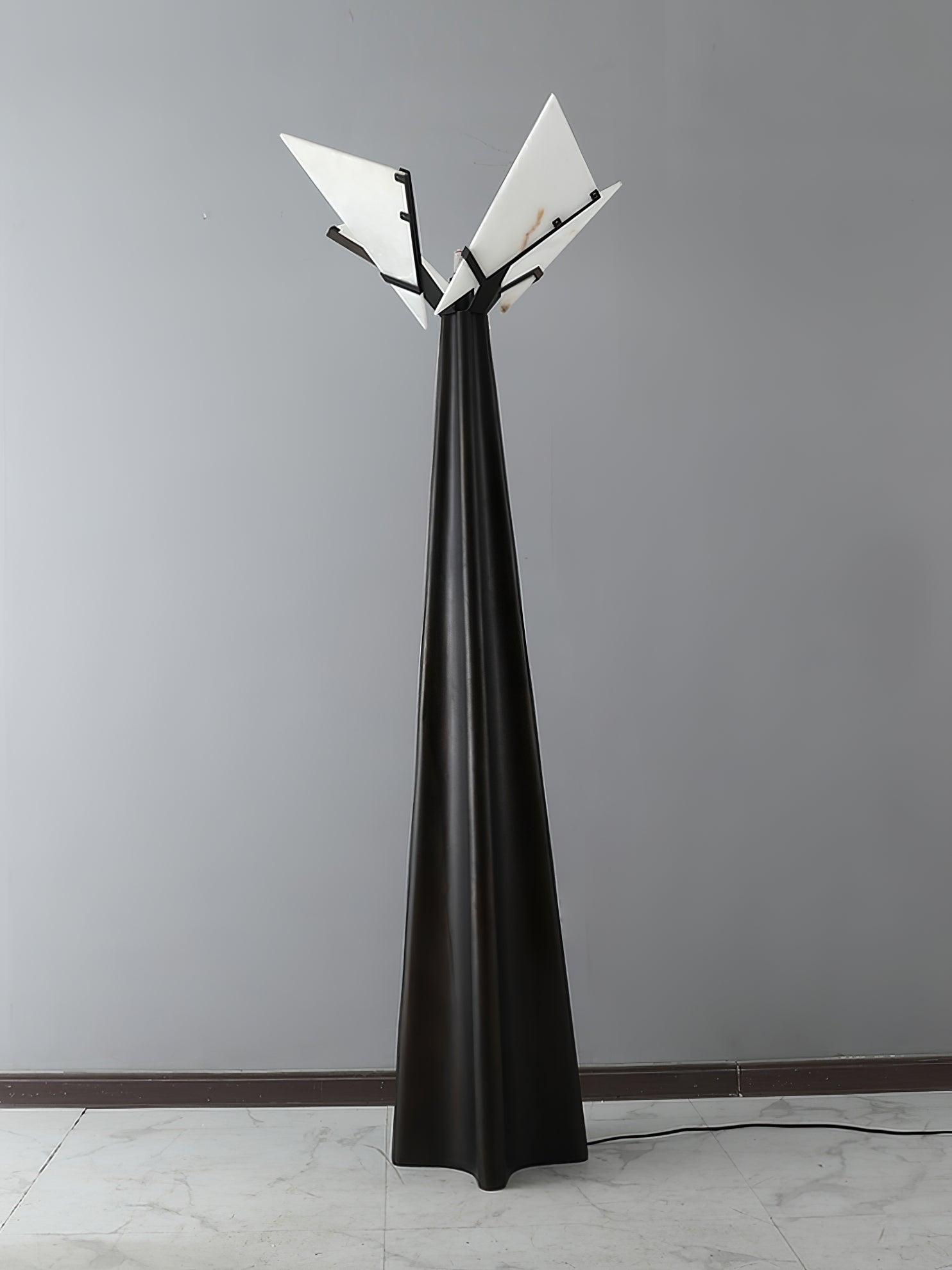 Lampadaire moderne Galin en Albâtre Noir et blanc