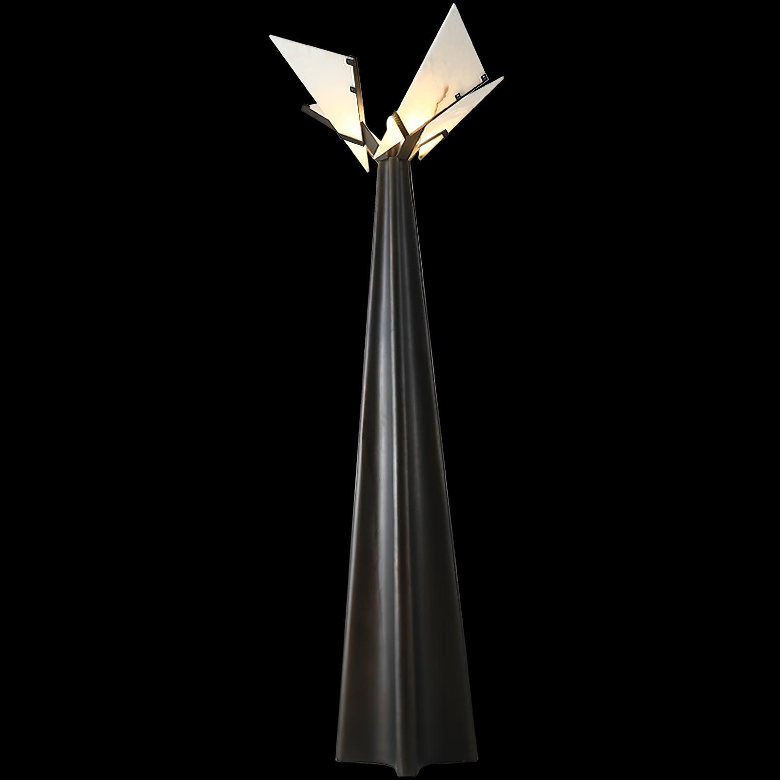 Lampadaire moderne Galin en Albâtre Noir et blanc