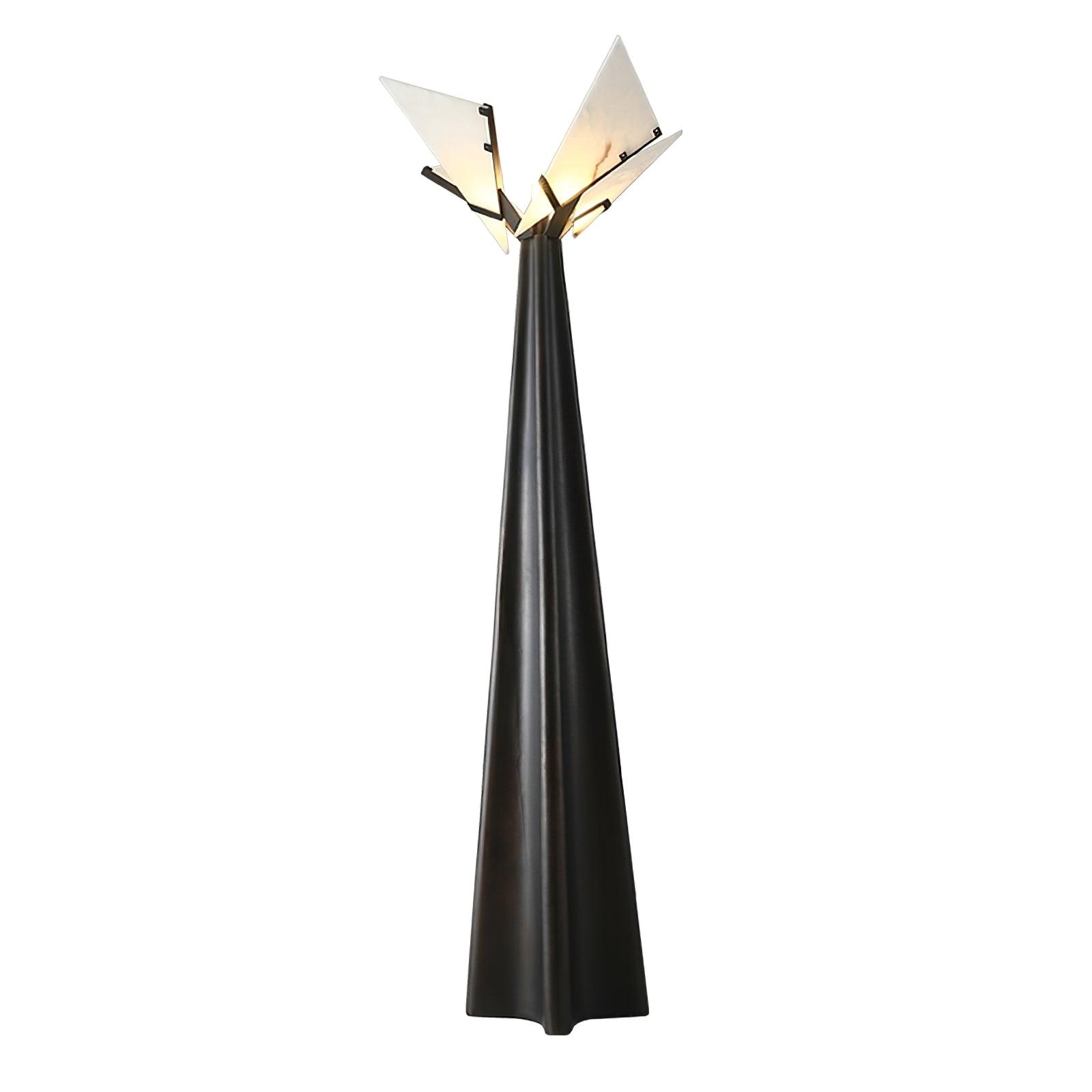 Lampadaire moderne Galin en Albâtre Noir et blanc