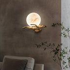 Applique murale moderne Ludo en Marbre Laiton et blanc