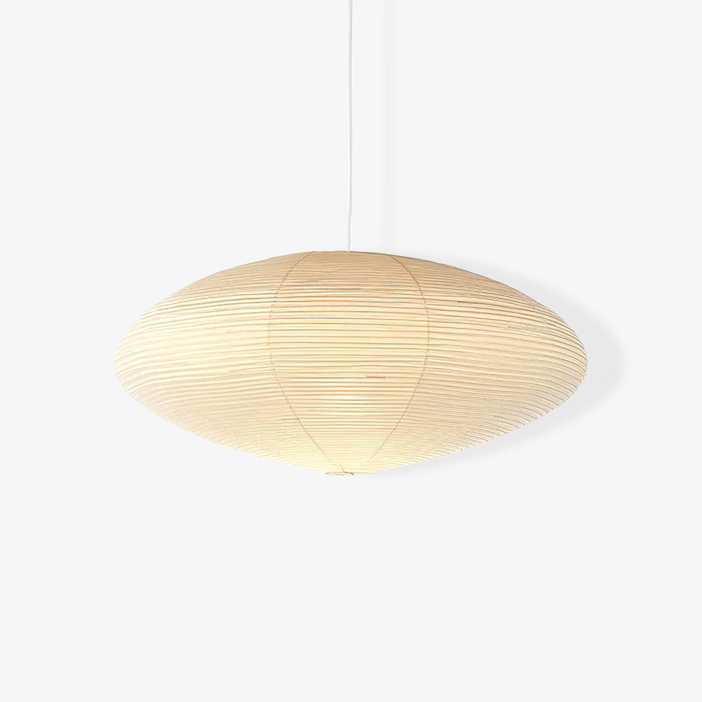 Suspension moderne Ove en papier Blanc et blanc câble