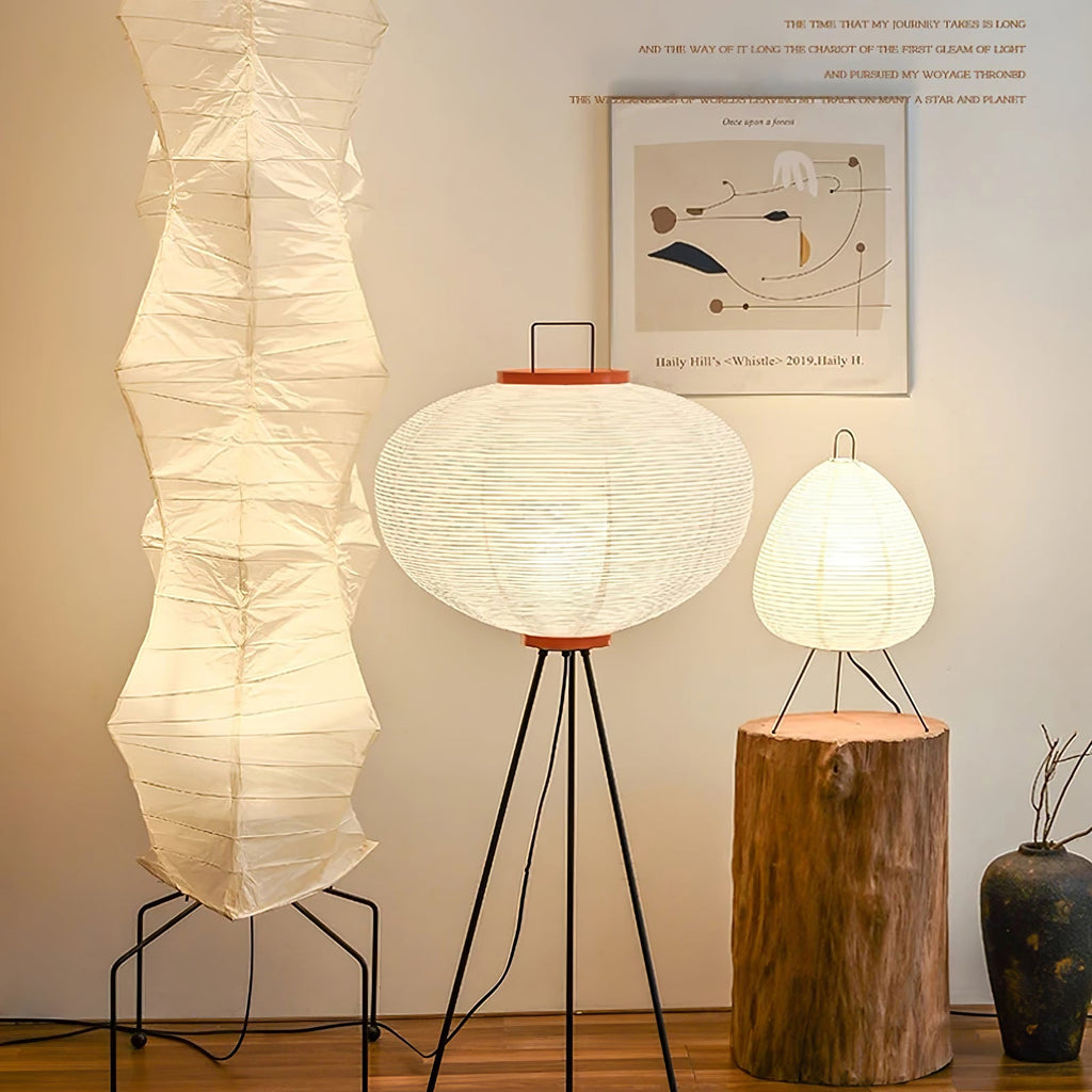 Lampadaire moderne Cyril en papier Blanc