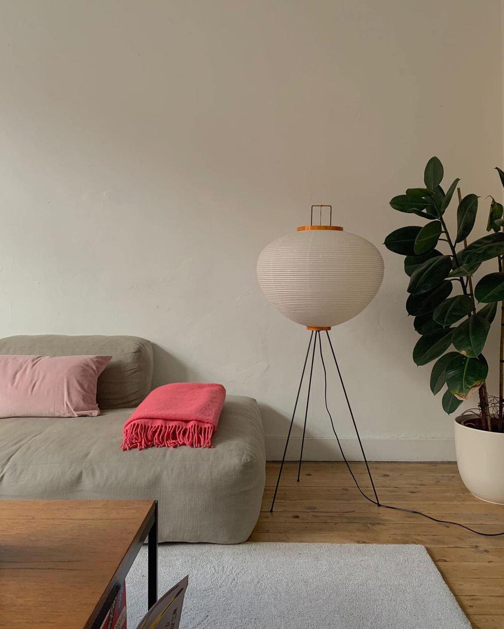 Lampadaire moderne Cyril en papier Blanc