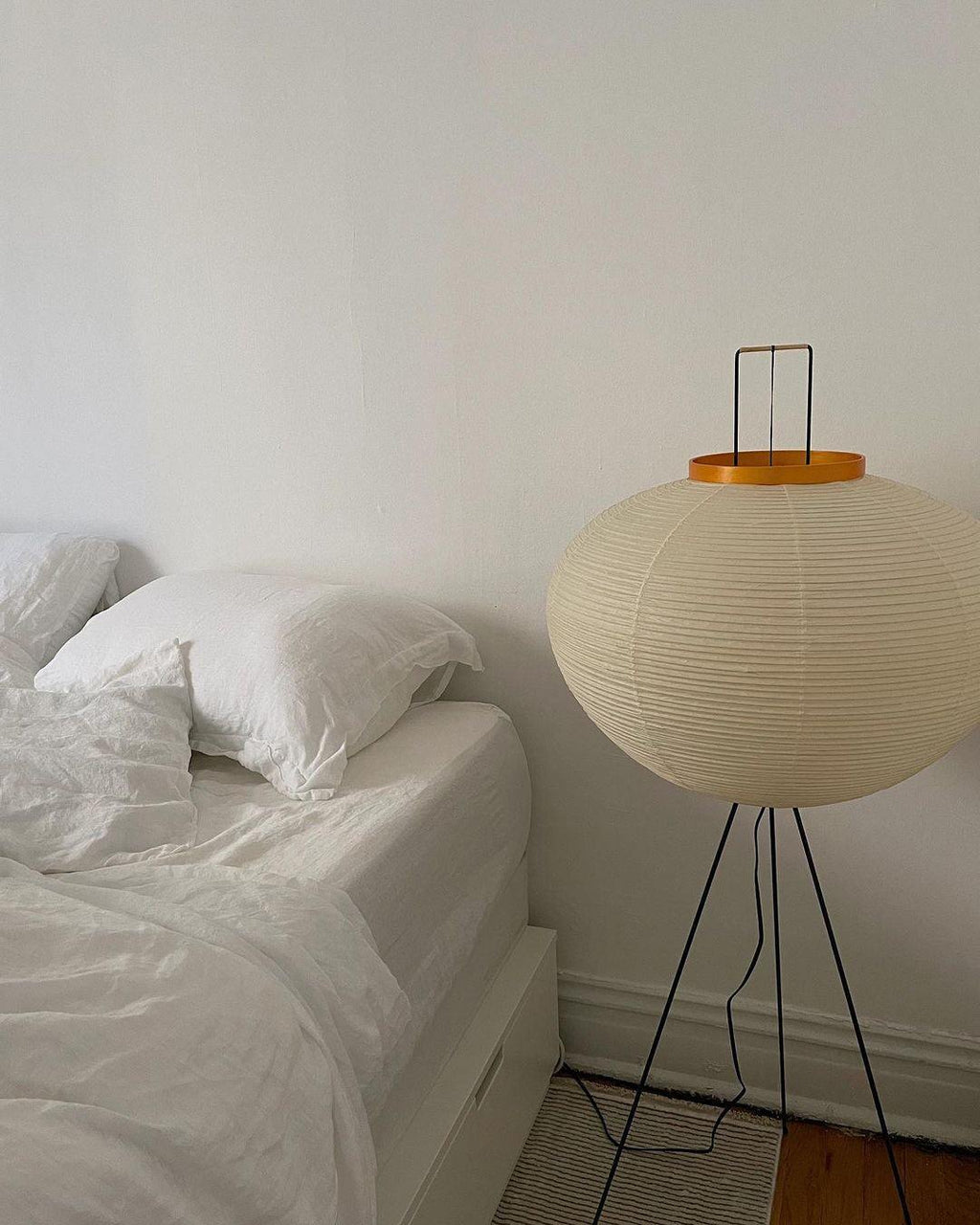 Lampadaire moderne Cyril en papier Blanc